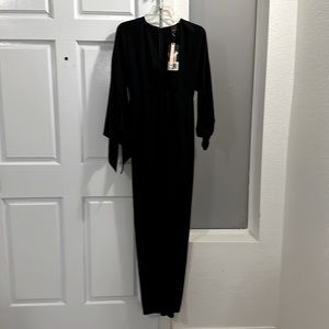 NWT MARC ELLIS Italian maker Long keyhole black dress in SZ S